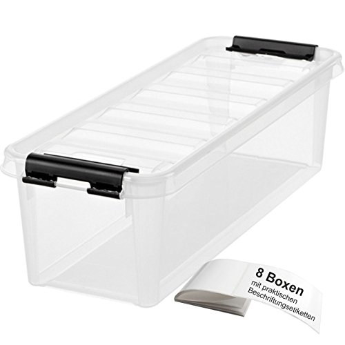 ORTHEX Smart Store Classic 4 / 8 Stück Aufbewahrungsboxen mit Clip-Verschluss im SET, inkl. Beschriftungsetiketten