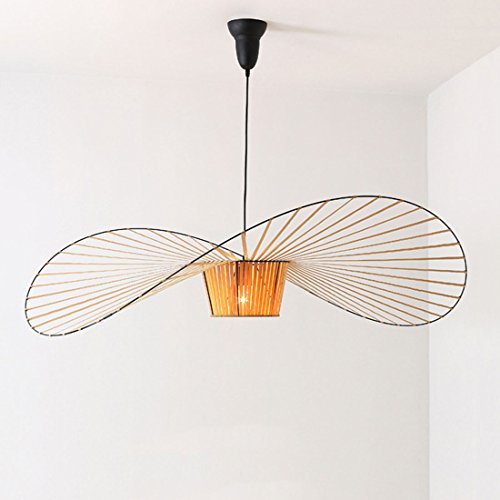 Preisvergleich Produktbild EOUBY Kreative Handgewebte Lampenschirm Schmiedeeisen Hut Stil Kronleuchter Beige Braun Wohnzimmer Esszimmer Innenraum Deckenleuchte