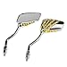 Generic 1 Pair Motorcycle Motorbike Skull Hand Rear View Glass Mirrors - Gold RS.940.00