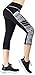 Produktbild Munvot Tailored Geschenke Tummy Control Yoga Pants Sport Leggings Hohe Taille Fitnesshose Blickdichte Leggings Sporthose Strech Sweathose Schwarz Grau (Kurze Hose) M