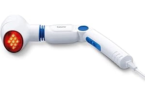 ‎BEURER Beurer MG 40 Infrarot-Massagegerät, Handmassagegerät mit 3-fach verstellbarem Griff, angenehme Infrarot-Wärmefunktion, 4 Aufsätze für wohltuende Vibrationsmassage, gezielte Massage für Beine & Rücken