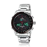 Sticks Quarzuhr Trägt Wasserdichte Edelstahlarmbanduhr Mit Multifunktionsfunktion,Red,002