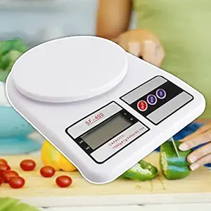 DEETTO Digital Kitchen Weighing Scale 0.1Gm To 10 Kg Portable Weighting Machine For Home, Electronic Food Weight Machine Lcd Black Display Measuring Cooking Vegetable Fruit Food Weighing Machine