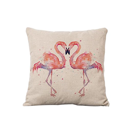 Baumwoll Leinen Wurf Kissenbezug Sofa Haus Dekor Flamingo Form - 01, 44 * 44