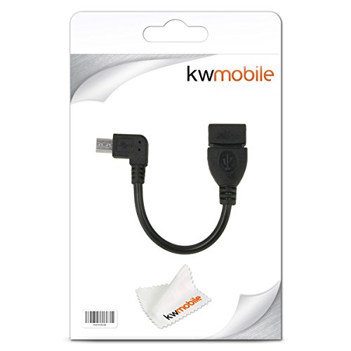 kwmobile Micro USB auf USB 2.0 Adapter 90° Winkelstecker für Samsung Galaxy Tab 4 10.1 T530 / T531 / T535 in Schwarz - 4