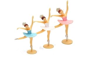 DIVISTAR 3PCs - Pink Ballerina Decoration Babies Decorations Baby Gifts Ballerinas Beauty Shower Babyshower Favors Dancing Party Mini Girl