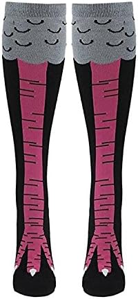 Women Knee-High Socks Festive Party Chicken Legs Cartoon Cosplay Stockings Novelty Gift Cotton Sock ( Color : Pink , Size : One size )