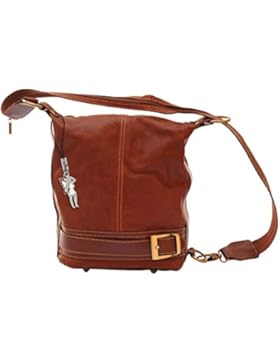 Schultertasche, Rucksack 2in1 wandelbare Damen Handtasche Leder braun Rucksackhandtasche DrachenLeder Made in...