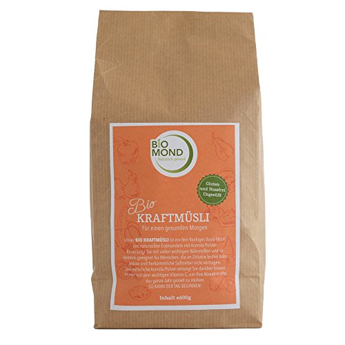 Preisvergleich Produktbild BIO Biokraft Müsli BIOMOND, 2 x 600 g Nachfüllpack / Rohkostqualität / nussfrei / glutenfrei / Low Carb / frisch fein gemahlen