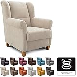 Moderner Armlehnensessel im Landhausstil mit Holzfüßen