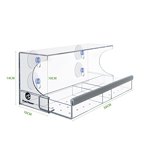 Frau Sauer Vogelhaus Fenster Modernes Vogelfutterhaus mit 4 haltbare Saugnäpfen, durchsichtiges Acryl - 2