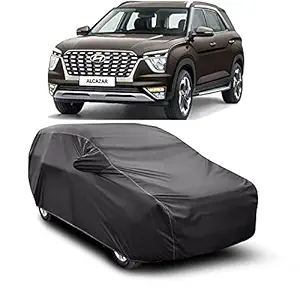 SHAWK Water Proof -Car Body Cover for Compatible with Hyundai Alcazar Signature Dual Tone car Cover(Grey)