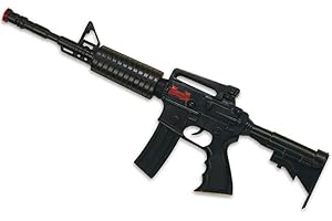 KarnevalsTeufel Spielzeug - Maschinengewehr M16 mit Sound, ca. 50 cm lang | Kostüm, SWAT, Polizei, FBI, CSI, Agent, Ermittler, Karneval
