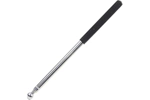 Visxcnu Zeigestab Ausziehbar,Edelstahl Teleskop Lehrstab1m Ausziehbar Teleskopstab, für Lehrer Whiteboard Tafel Zeiger für Präsentationen, Formate, Seminare -Schwarz