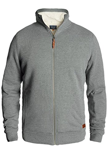 BLEND Tedox Herren Sweatjacke Zip-Jacke mit Teddyfutter und Stehkragen aus hochwertiger Baumwollmischung, Gre:XL, Farbe:Zink Mix (70815)