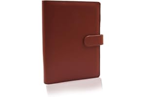 HAOHAI Classeurs à Anneaux a5, Portfolio a5 En Pu Cuir, Porte Documents Multifonctionnel, Classeurs à Feuilles a5 (marron)