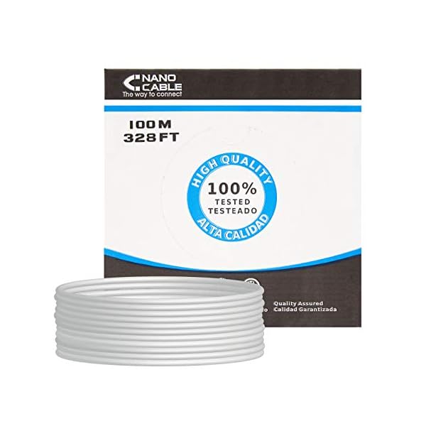 NanoCable 10.20.0302-FLEX - Cable de red Ethernet flexible RJ45 Cat.5e UTP AWG24, gris, bobina de 100mts