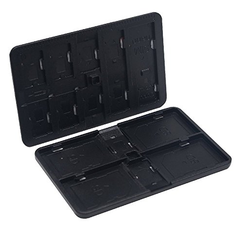 Mcoplus Water-Resistant & Shockproof Halter Storage Memory Card Case KH 821TSK KH-42 für SD-Karte/TF-Karten/SIM-Karten/Nano Karten (schwarz)
