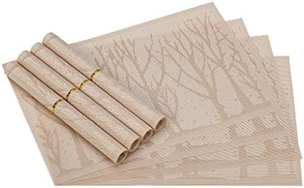 JoHome Set of 8 Heat-proof PVC Placemats,Vinyl Non-slip Washable Table Mats Protector Dining Decoration,45 * 30 CM
