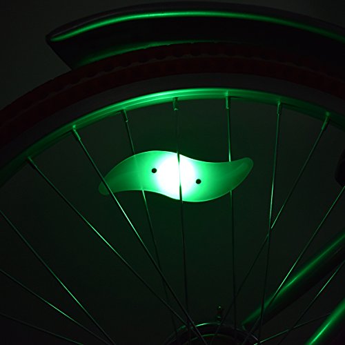 Riao-Tech 4er Set Fahrrad Speichenlicht Fahrradreflektoren, LED Speichenleuchten mit 3 Leuchtmodi (Grün) - 4