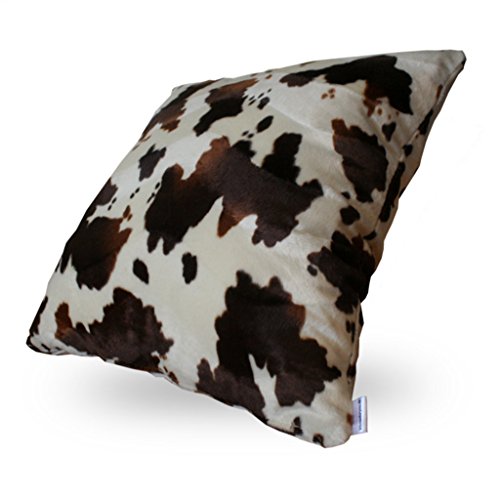 Kissenbezug 2er Pack mit Reißverschluss exclusive Tiermuster 50x50 stylische Zierkissenhülle Kissenhülle Dekokissen Kissen Gepard, Zebra, Giraffe, Kuh (Kuh)