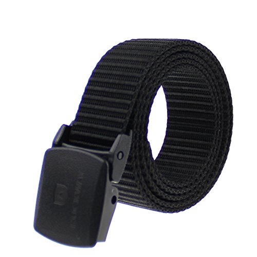 ROCKWAYUnisex Climbing Sturdy Nylon with YKK POM Buckle 32mm Narrow Belt Black (Small/105cm)