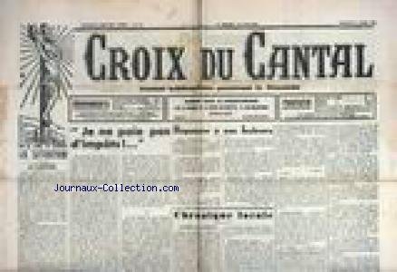 CROIX DU CANTAL [No 10] du 06/03/1938 - JE NE PAIE PAS D'IMPOTS - CHRONIQUE LOCALE - A. PETRUC - ABBE L. FRIC - A LA REMORQUE DE L'ANGLETERRE. francais