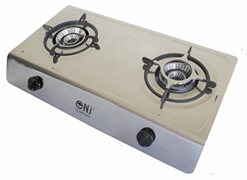NJ-200SD Portatile Fornello a gas 2 bruciatori da 70cm in Acciaio Inox con Piezo 8.0 kW