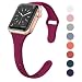 Produktbild HYDONG Kompatibel für Apple Watch 38mm 40mm Armband - Weiches Silikon Ersatz Fitness Armband - Schmales Sportarmband Ersatzarmband für iWatch Serie 4, Serie 3, Serie 2, Serie 1-Fuchsia