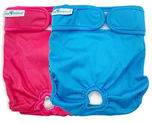 Paw Inspired Washable Dog Diapers | Reusable Dog Diapers | Washable Female Dog Diapers | Cloth Dog Diapers for Dogs in Heat, or Dog Incontinence Diapers (X-Large (2 ct.), Assorted (White Lining))