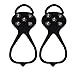 Produktbild SHADDOCK Angeln® 5 Stahl Zähne Ice rutschfeste Traktion Universal-Stretch Fit Snow & Ice Spikes, Winter Schuh Stollen Spikes Harscheisen auf Boots Schuhe Passform für Wandern Angeln Klettern Schuhe Cover, schwarz
