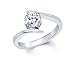 Lady touch Surprise Delight Rhodium Silver Plated Solitare Ring For Women RS.249.00