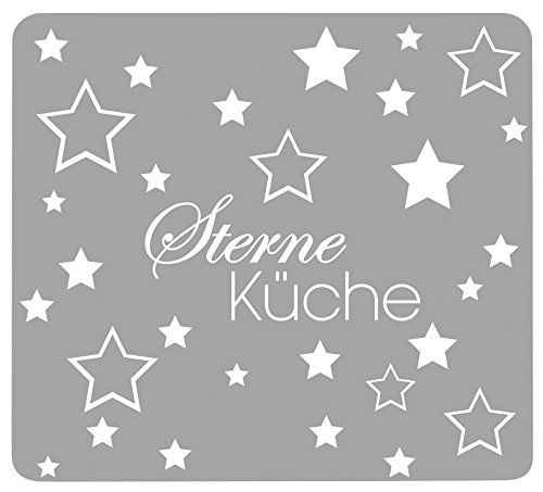 Wenko 2712975500 Multi-Platte Sterneküche für Glaskeramik Kochfelder, Schneidbrett, Glas, grau