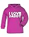 I Love My Daddy (Block Design) Baby/kids Hoodie Cerise & White 6 - 12 Months