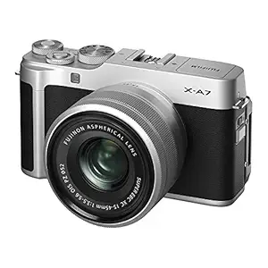 Fujifilm X-A7 24.2 MP Mirrorless Camera with XC 15-45 mm Lens (APS-C Sensor, Vari-Angle LCD Touchscreen, Face/Eye Auto Focus, 4K Video Vlogging, Blur Control, Film Simulations) - Silver