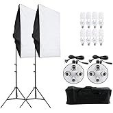 PhototechPhoto 50x70cm 4 Sensory Softbox ضوء مستمر،صورة، فيديو،مجموعة youtuber Dual Strobist
