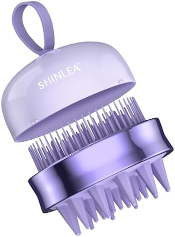 SHINLEA Spazzola massaggiante per cuoio capelluto - Spazzola per shampoo, pulizia profonda, massaggio capelli double face silicone, riduce forfora
