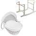White Dimple White Wicker Deluxe Moses Basket & White Rocking Stand
