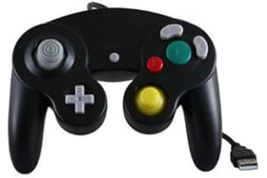 Ruitroliker USB Contrôleur filaire GameCube NGC style PC Mac noir gamepad