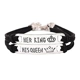 Gaddrt Perlen-Armband Ihr König Seine Königin Paar Liebhaber Armbänder Mit Kristall Steinkrone Charm Armband