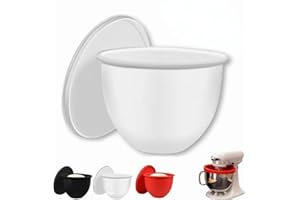 FANXINZTTC Silikon-Schüsseleinlagen für KitchenAid Küchenmaschinen (5 l), Silikon-Schüsseleinlagen für Küchenmaschinen, Küchenmaschinenaufsätze und Zubehör zum Backen und Kochen (Weiß)