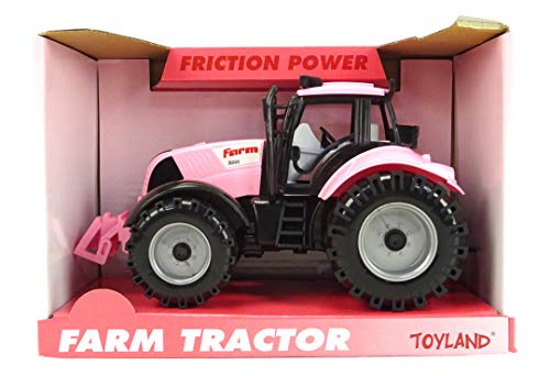 Toyland® 22cm x 12cm Reibung angetriebener Traktor mit öffnender Motorhaube (Rosa) - 6