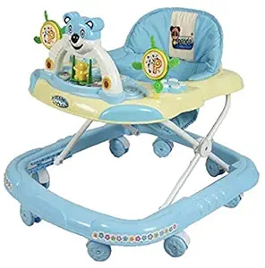 Goyal's Baby Musical Walker - Foldable & Height Adjustable - Blue (Made in India)