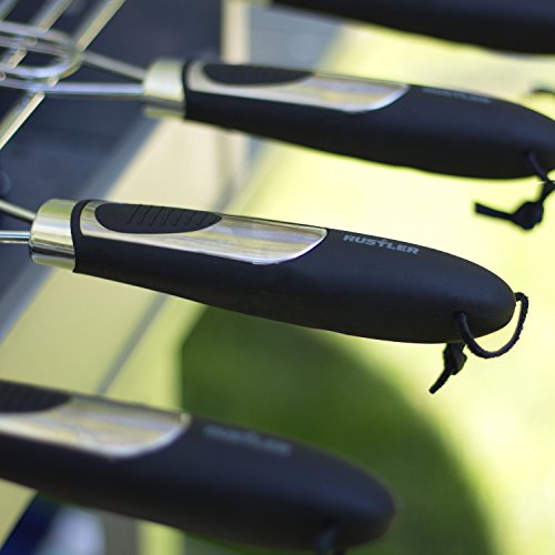 Rustler Burger Grillwender für bis zu 6 Burgerpatties | Grillkorb ist rechteckig und mit verchromten Gitterteilen aus Metall | ergonomisch geformter Griff mit Aufhängeschlaufe - 7