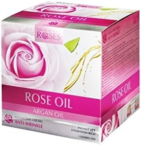 Intensive Anti-Wrinkle Day Cream with Rose Oil &amp; Argan Oil - Instant Lift &amp; Hydration Rich Paraben Free 50ml