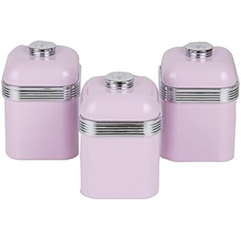 Hot Pink Enamel Finish Tea Coffee Sugar Jar Canisters 1000ml Multi ...