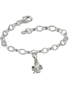 SilberDream Charms Kette Set - Glücksklee - 925 Sterling Silber Charm Armband - FCA131