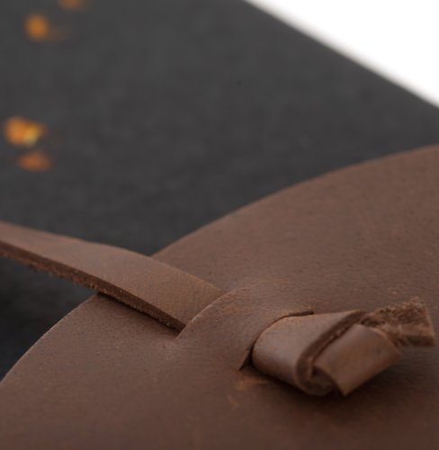 INDIARY FIRST Fotoalbum aus festem Büffelleder und handgeschöpftem Papier – schlicht und edel – 26×17,5cm -Wild-Braun - 5