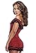 Produktbild ThreeH Rot Leoparddruck Minikleid Strecken Chemise Schön Dessous Engen Nachthemd Spitze Kleid für Frauen C6781