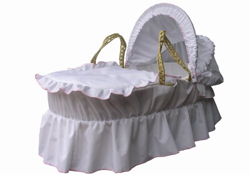 Moses Dressings Set White with Pink Embroidered Trim by eBabygoods